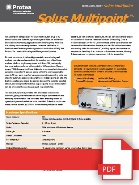 Solus Mulitpoint Portable Ammonia Analyser